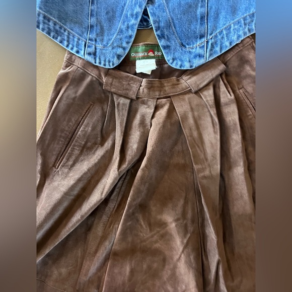 Vintage Outback Red Chocolate Suede Skirt - Picture 3 of 7
